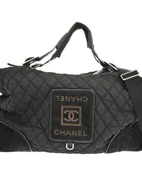 Chanel Black Nylon Sport Line Duffle Handbag